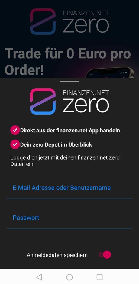 finanzen.net zero login kosten